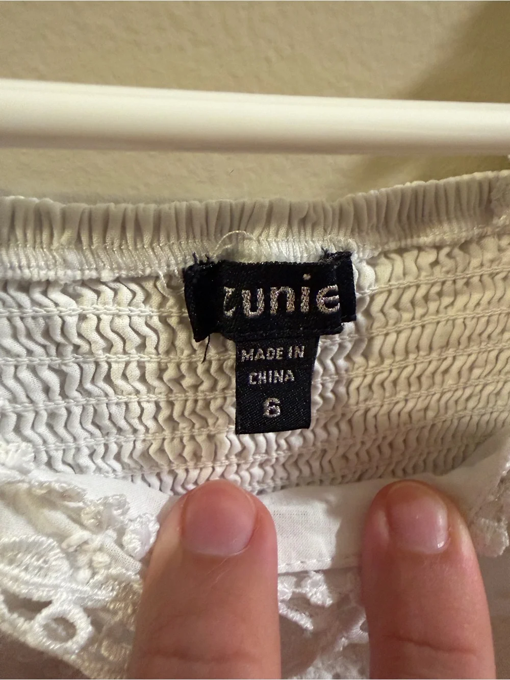 Zunie White Eyelet Tiered Sundress with Lace Straps